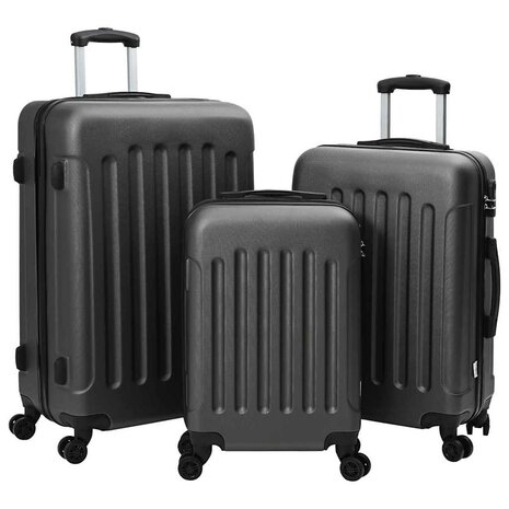 Koffer met slot 3 pcs Donkergrijs 50 x 31 x 78 cm ABS Kunststof 1
