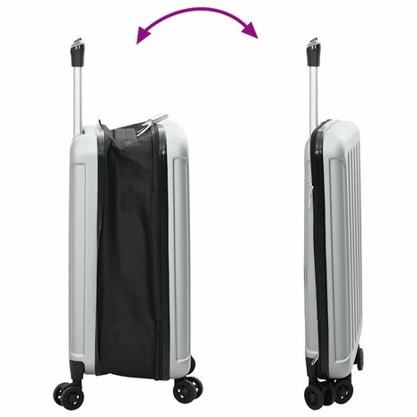 Koffer met slot Zilver 34 x 23 x 55.5 cm ABS Kunststof 10