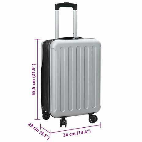 Koffer met slot Zilver 34 x 23 x 55.5 cm ABS Kunststof 12