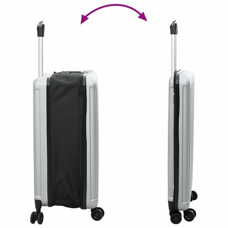Koffer met slot Zilver 43 x 27 x 66 cm ABS Kunststof 10