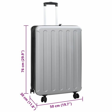 Koffer met slot Zilver 50 x 30 x 76 cm ABS Kunststof 12