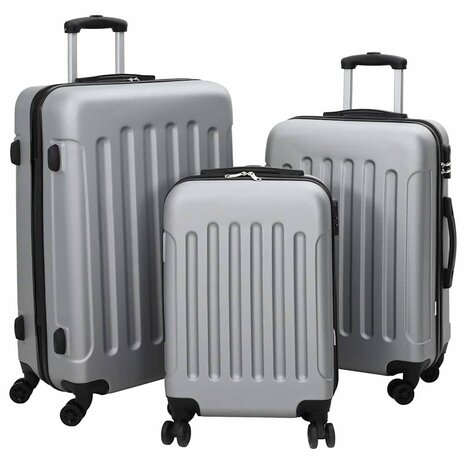 Koffer met slot 3 pcs Zilver 50 x 31 x 78 cm ABS Kunststof 1