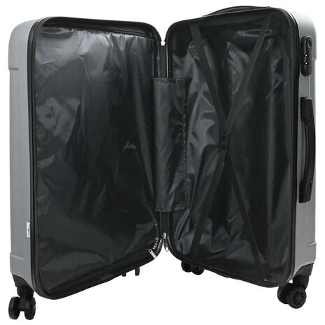 Koffer met slot 3 pcs Zilver 50 x 31 x 78 cm ABS Kunststof 2