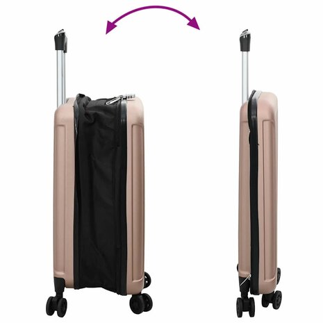 Koffer met slot Ros&eacute;goud 34 x 23 x 55.5 cm ABS Kunststof 10