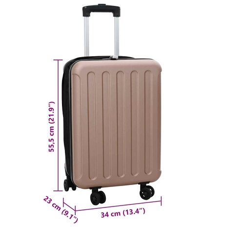Koffer met slot Ros&eacute;goud 34 x 23 x 55.5 cm ABS Kunststof 12