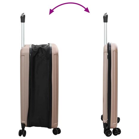Koffer met slot Ros&eacute;goud 43 x 27 x 66 cm ABS Kunststof 10