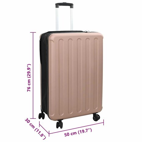 Koffer met slot Ros&eacute;goud 50 x 30 x 76 cm ABS Kunststof 12