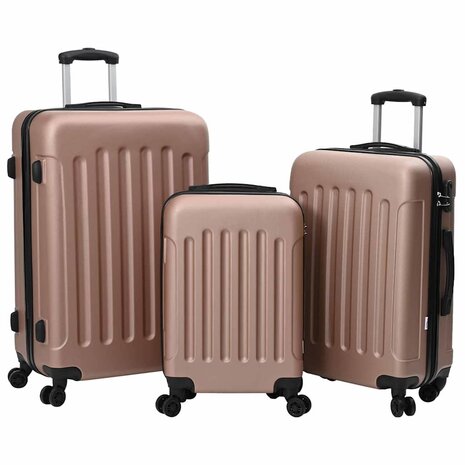 Koffer met slot 3 pcs Rose Gold 50 x 31 x 78 cm ABS Kunststof 1