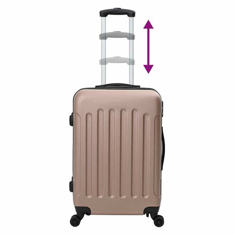Koffer met slot 3 pcs Rose Gold 50 x 31 x 78 cm ABS Kunststof 11