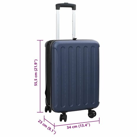 Koffer met slot Donkerblauw 34 x 23 x 55.5 cm ABS Kunststof 12