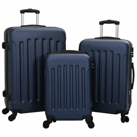 Koffer met slot 3 pcs Donkerblauw 50 x 31 x 78 cm ABS Kunststof 1