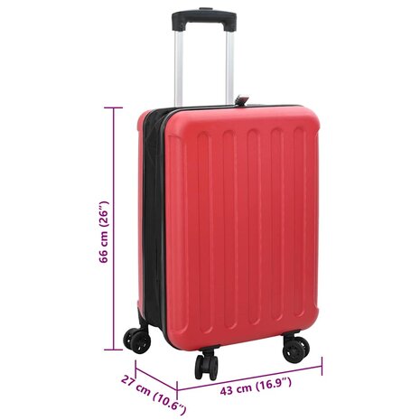 Koffer met slot Rood 43 x 27 x 66 cm ABS Kunststof 12