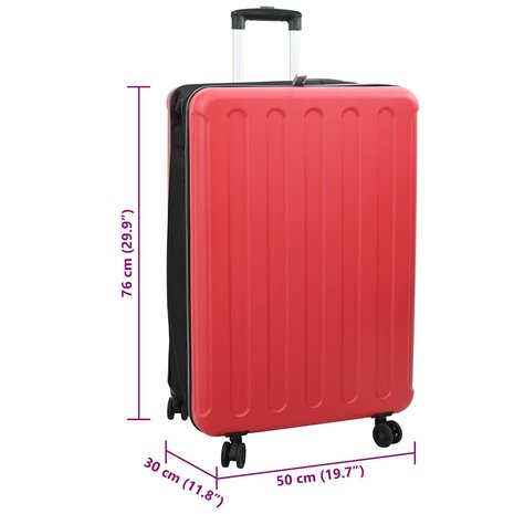 Koffer met slot Rood 50 x 30 x 76 cm ABS Kunststof 12