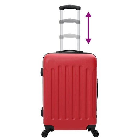 Koffer met slot 3 pcs Rood 50 x 31 x 78 cm ABS Kunststof 11