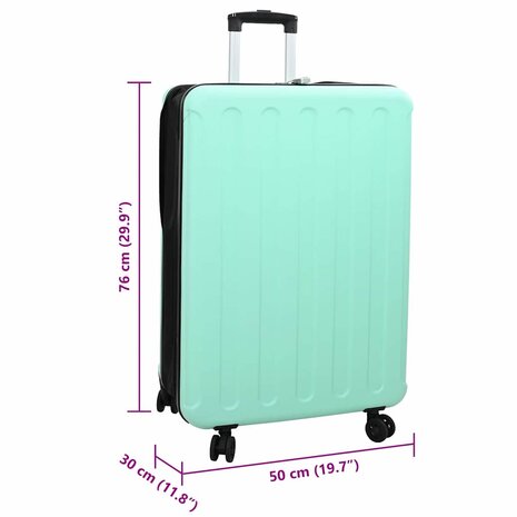 Koffer met slot Mintgroen 50 x 30 x 76 cm ABS Kunststof 12