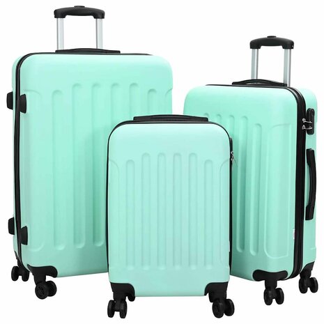 Koffer met slot 3 pcs Mintgroen 50 x 31 x 78 cm ABS Kunststof 1