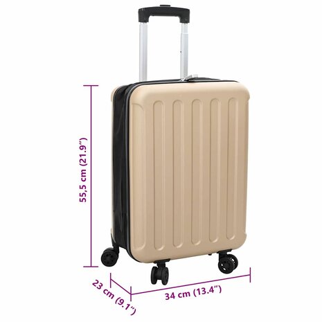 Koffer met slot champagne 34 x 23 x 55.5 cm ABS Kunststof 12