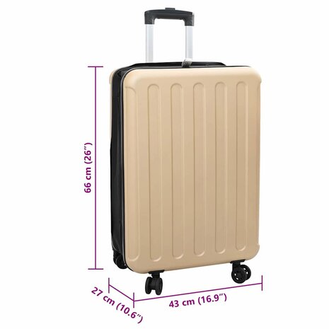 Koffer met slot champagne 43 x 27 x 66 cm ABS Kunststof 12