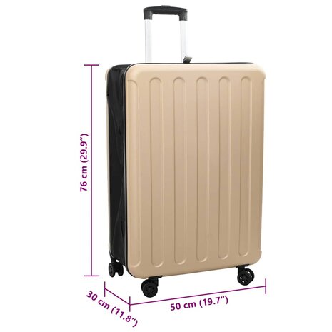 Koffer met slot champagne 50 x 30 x 76 cm ABS Kunststof 12
