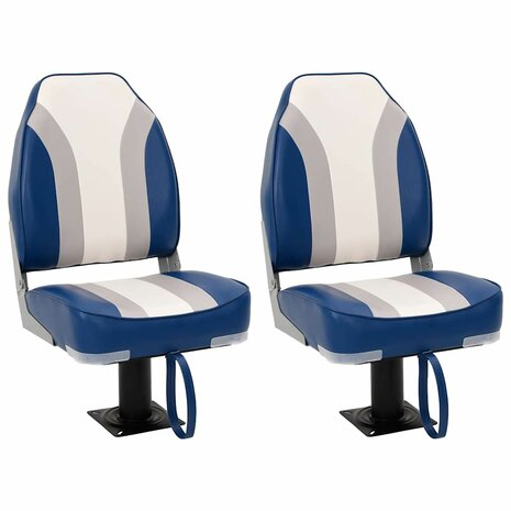 Bootstoelen inklapbaar 2 st met hoge rugleuning 1