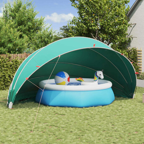 Zwembadoverkapping Blauw 592 x 590 x 275 cm 185T polyester met PU-coating 1