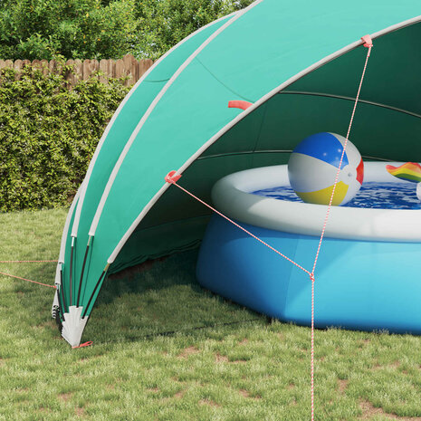 Zwembadoverkapping Blauw 592 x 590 x 275 cm 185T polyester met PU-coating 5