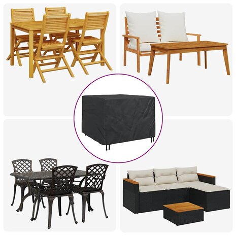 Tuinsethoes Zwart 125 x 125 x 74 cm 420D Oxford stof 11