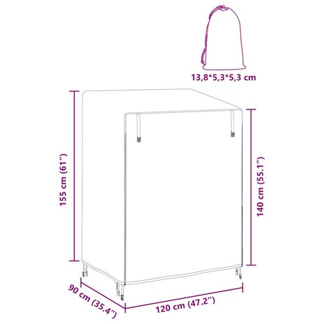 Schommelbankhoes 120 x 90 x 155 cm 420D Oxford Stof 12