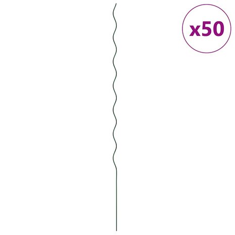 Plantondersteuning 50 pcs Groen 170 x 0,6 x 0,6 cm Staal 3