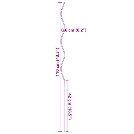 Plantondersteuning 20 pcs Groen 110 x 0.6 x 0.6 cm Staal 11