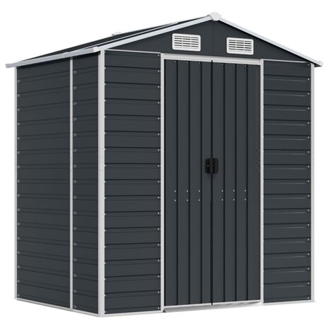 Tuinschuur 191x130x198 cm gegalvaniseerd staal antracietkleurig 2