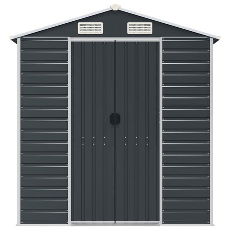 Tuinschuur 191x130x198 cm gegalvaniseerd staal antracietkleurig 4