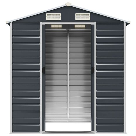 Tuinschuur 191x130x198 cm gegalvaniseerd staal antracietkleurig 5