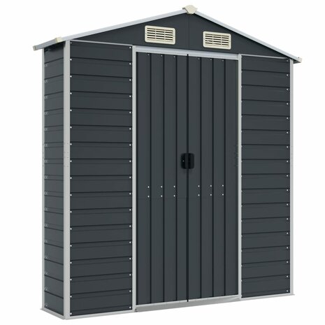 Tuinschuur 191x130x198 cm gegalvaniseerd staal antracietkleurig 8