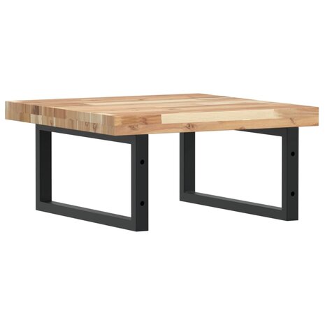 Badkamer wandschap staal en massief acaciahout 6