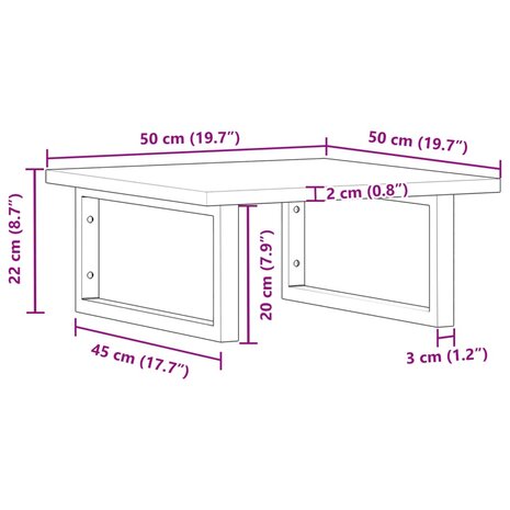 Badkamer wandschap staal en massief acaciahout 11