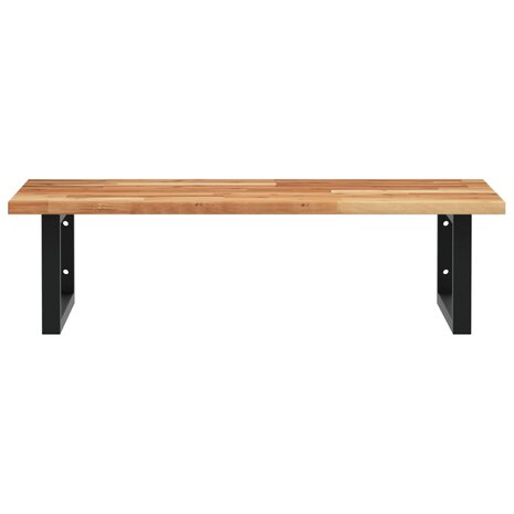 Badkamer wandschap staal en massief acaciahout 4