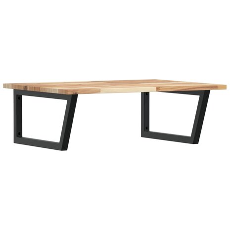 Badkamer wandschap staal en massief acaciahout 2