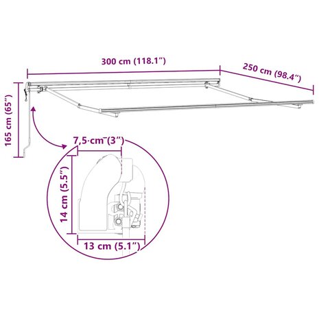 Elektrisch Uittrekbaar Zonnescherm Multikleur 300 x 250 cm 12