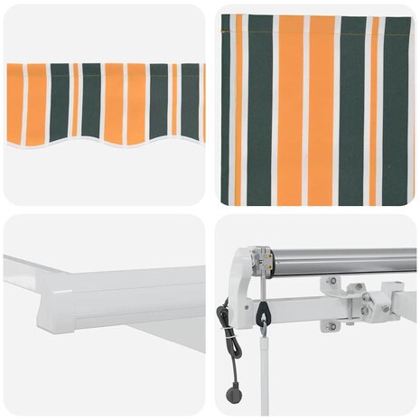 Elektrisch Uittrekbaar Zonnescherm Groen en geel 300 x 250 cm 8