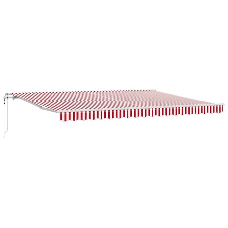 Elektrisch Uittrekbaar Zonnescherm Rood en Wit 450 &times; 300 cm 2