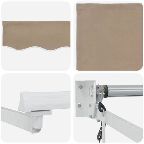 Elektrisch Uittrekbaar Zonnescherm Beige 2,5 x 2 m 6