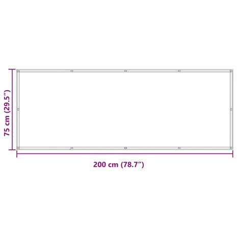 Balkonscherm Zwart 75 x 200 cm PU gecoat oxford alu 7