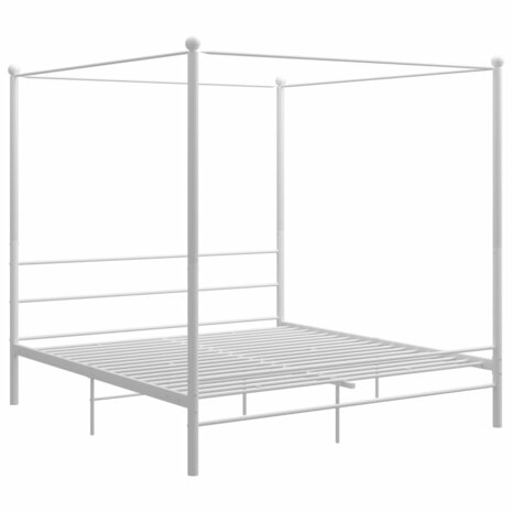 Hemelbedframe metaal wit 180x200 cm  2