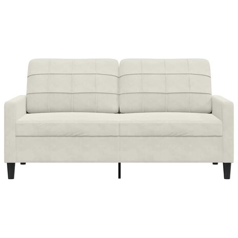 Tweezitsbank 140 cm fluweel cr&egrave;mekleurig 4