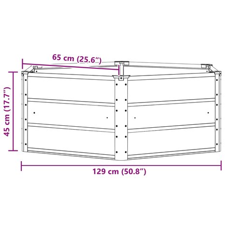Plantenbak Antraciet 129 x 129 x 45 cm Staal 7
