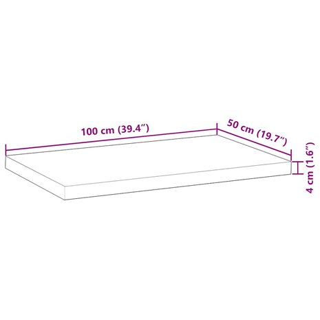 Bureaublad 100x50x4 cm onbehandeld massief acaciahout 9