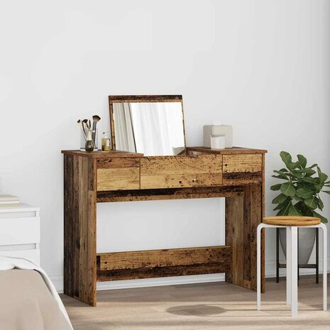 Kaptafel met lade met opslag Oudhout 100 x 45 x 76 cm 1
