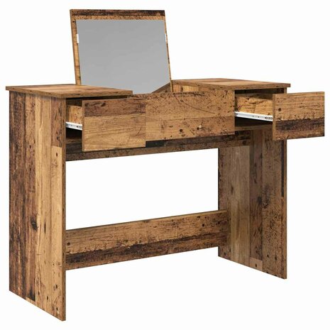 Kaptafel met lade met opslag Oudhout 100 x 45 x 76 cm 6