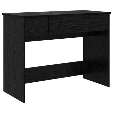 Kaptafel met lade Zwart Eiken 100 x 45 x 76 cm 2